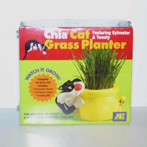 Chia Cat Planter Featuring Sylvester And Tweety New In Sealed Box - Picture 1 of 3